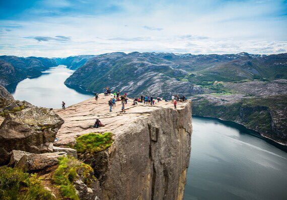 Preikestolen clifftop view, Norway.